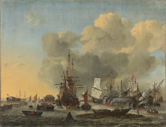 Het breeuwen van schepen in het Bothuisje, Amsterdam