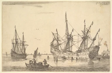 Mannen die de romp van een schip breeuwen