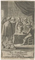 Koopman aan schrijftafel