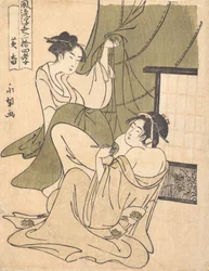 Een Yoshiwara-analoog van het verhaal van Koko Huang Xiang, een van de vierentwintig voorbeelden van kinderlijke vroomheid, ca. 1791