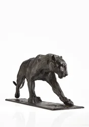 Panter lopend, achterpoot opgetild, ca.1904