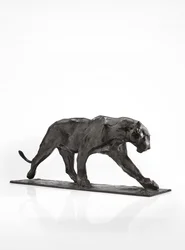 Panter lopend, achterpoot opgetild, c.1904 (gepatineerd brons)