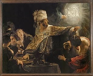 Het feest van Belsazar (schilderij op doek)