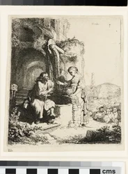 Christus en de Vrouw van Samaria tussen Ruïnes