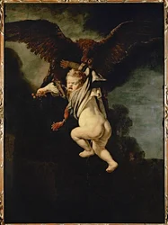 Ganymedes in de klauwen van de adelaar (olieverf op doek)