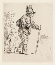 Boerenfamilie op de zwerftocht, c.1652