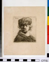 Zelfportret met een zware bontmuts