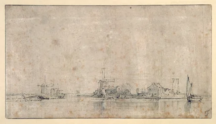 De Amstel bij de Omval, ca. 1650-53 (pen en inkt met was op papier)