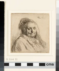 Het hoofd en de buste van de moeder van de kunstenaar