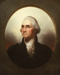 Portret van George Washington (olieverf op doek)