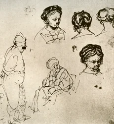 Een pagina met schetsen, 1913