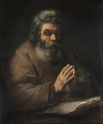 Een oudere man in gebed, 1660s of later
