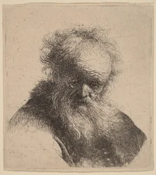 Buste van een Oude Man met Lange Baard en Witte Mouw