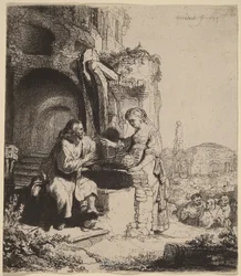 Christus en de Vrouw van Samaria tussen Ruïnes