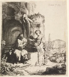 Christus en de Vrouw van Samaria Tussen Ruïnes