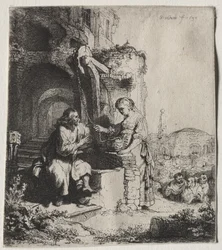 Christus en de Vrouw van Samaria Tussen Ruïnes