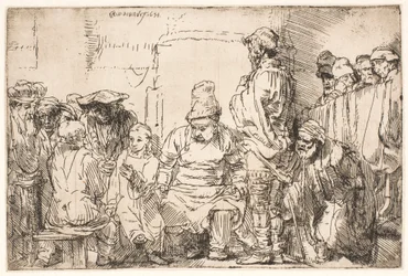Christus, zittend in discussie met de schriftgeleerden