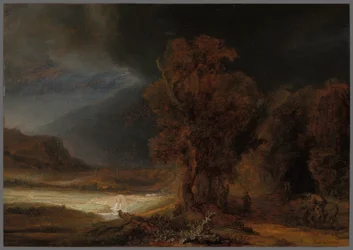 Landschap met de gelijkenis van de barmhartige Samaritaan