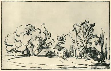 Landschap met twee huisjes, ca. 1650-1655