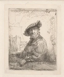 Man in een prieel