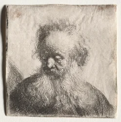 Oude man met een vloeiende baard: Buste, 1631