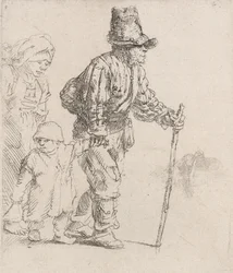 Boerenfamilie op de zwerftocht, ca. 1652