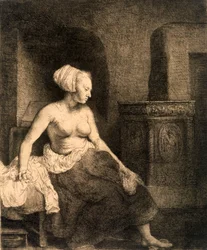 Zittend vrouwelijk naakt, 1658