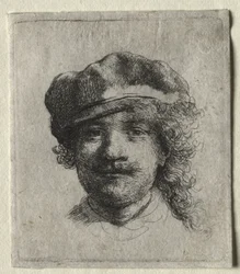 Zelfportret met een Zachte Pet: Volledig Gezicht, Alleen Hoofd