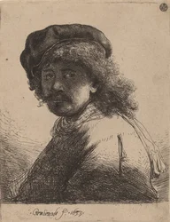 Zelfportret met een Muts en Sjaal met Donker Gezicht, 1633