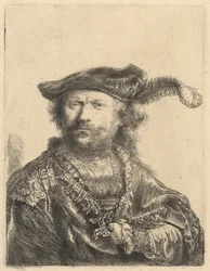 Zelfportret in een Fluwelen Muts met Pluim