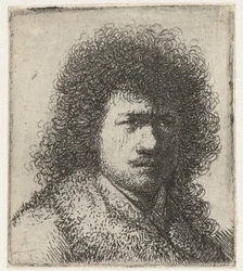 Zelfportret met borstelig haar: borstbeeld