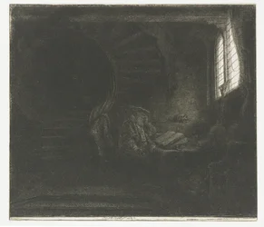 Sint Hiëronymus in een donkere kamer