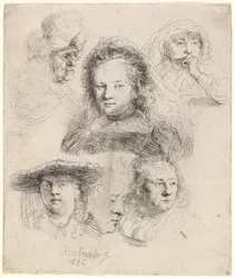 Studies van het Hoofd van Saskia en Anderen
