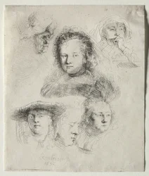 Studies van het Hoofd van Saskia en Anderen