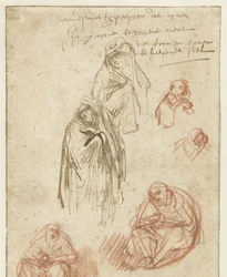 Studies van de treurende Magdalena en de Maagd