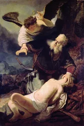 De engel weerhoudt Abraham ervan Isaak te offeren, 1636