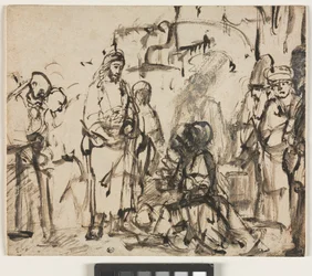 De ontmoeting van Christus met Martha en Maria na de dood van Lazarus, ca. 1662-65