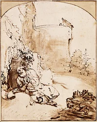 De profeet Jona voor de muren van Nineve, ca. 1651