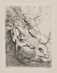 De kleine leeuwenjacht (met één leeuw)