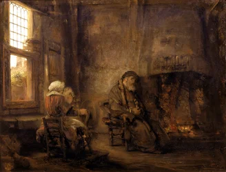 Tobit en Anna wachten op de terugkeer van hun zoon, 1659