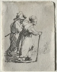 Twee Zwerver, een Man en een Vrouw