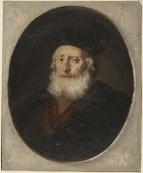 Oude man met toque