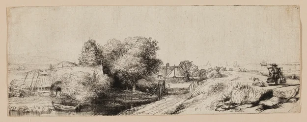 Uitzicht op de Diemerdijk met een Melkman en Huisjes