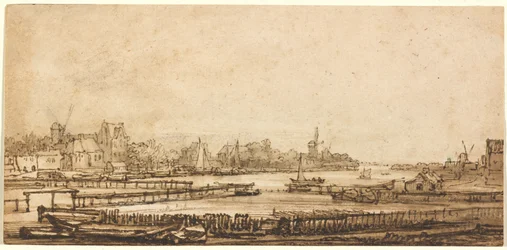 Uitzicht over de Amstel vanaf de Vestingwal