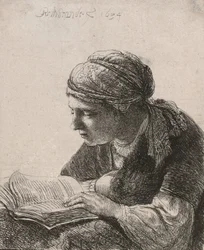 Vrouw die leest, 1634