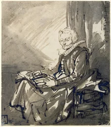 Vrouw met een Open Boek op haar Schoot, ca. 1639