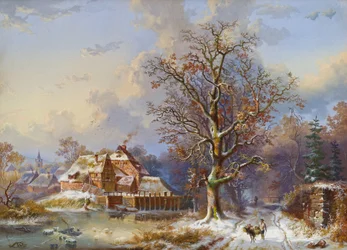 Dorp in de winter