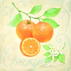 Verse sinaasappels en bloesems