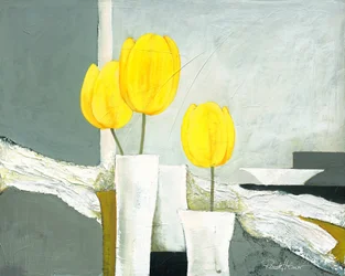 Levendige gele tulpen