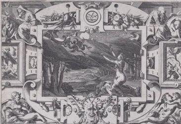 Medea en haar wagen getrokken door draken, 1563